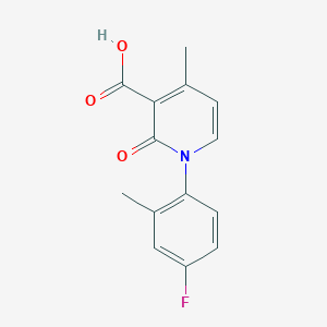 molecular formula C14H12FNO3 B11855077 1-(4-Fluoro-2-methylphenyl)-4-methyl-2-oxo-1,2-dihydropyridine-3-carboxylic acid CAS No. 1195782-67-2