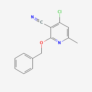 molecular formula C14H11ClN2O B11855081 2-(Benzyloxy)-4-chloro-6-methylnicotinonitrile 