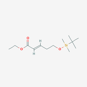 molecular formula C13H26O3Si B11855132 ethyl (E)-5-[tert-butyl(dimethyl)silyl]oxypent-2-enoate 