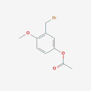 molecular formula C10H11BrO3 B11855152 3-(Bromomethyl)-4-methoxyphenyl acetate 