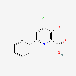 molecular formula C13H10ClNO3 B11855199 4-Chloro-3-methoxy-6-phenylpicolinic acid 