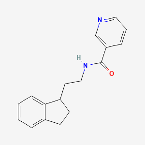 molecular formula C17H18N2O B11855226 N-(2-(2,3-Dihydro-1H-inden-1-yl)ethyl)-3-pyridinecarboxamide CAS No. 78239-31-3