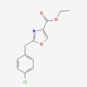 molecular formula C13H12ClNO3 B11855262 Ethyl 2-(4-chlorobenzyl)oxazole-4-carboxylate 