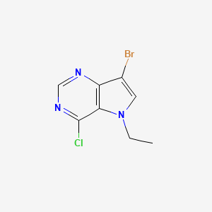 molecular formula C8H7BrClN3 B11855301 7-Bromo-4-chloro-5-ethyl-5H-pyrrolo[3,2-d]pyrimidine 