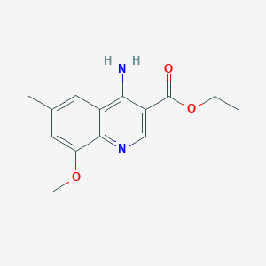 molecular formula C14H16N2O3 B11855363 Ethyl 4-amino-8-methoxy-6-methylquinoline-3-carboxylate 