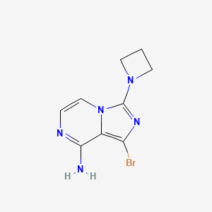 molecular formula C9H10BrN5 B11855403 3-(Azetidin-1-YL)-1-bromoimidazo[1,5-A]pyrazin-8-amine 