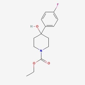 molecular formula C14H18FNO3 B11855472 Ethyl 4-(4-fluorophenyl)-4-hydroxypiperidine-1-carboxylate CAS No. 82387-58-4