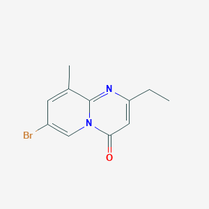 molecular formula C11H11BrN2O B11855528 7-Bromo-2-ethyl-9-methyl-4H-pyrido[1,2-a]pyrimidin-4-one 