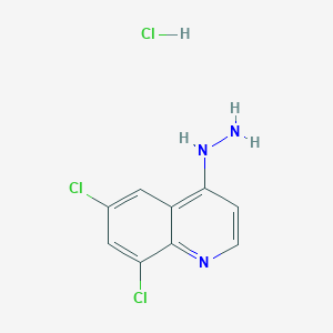 molecular formula C9H8Cl3N3 B11855550 6,8-Dichloro-4-hydrazinoquinoline hydrochloride CAS No. 1170005-43-2