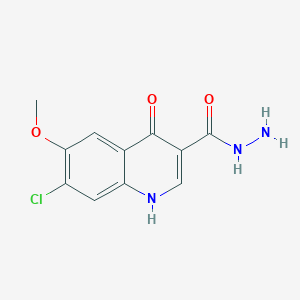 molecular formula C11H10ClN3O3 B11855669 7-Chloro-4-hydroxy-6-methoxyquinoline-3-carbohydrazide 