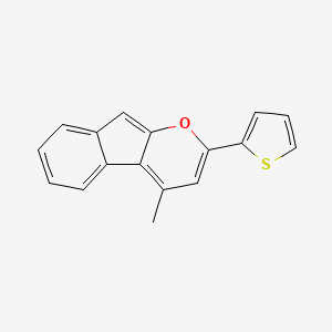 molecular formula C17H12OS B11855857 Indeno[2,1-b]pyran, 4-methyl-2-(2-thienyl)- CAS No. 62096-47-3
