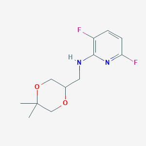 molecular formula C12H16F2N2O2 B11855914 N-((5,5-Dimethyl-1,4-dioxan-2-yl)methyl)-3,6-difluoropyridin-2-amine 