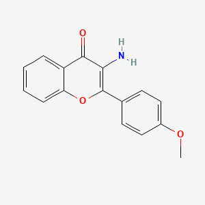 molecular formula C16H13NO3 B11855960 4H-1-Benzopyran-4-one, 3-amino-2-(4-methoxyphenyl)- CAS No. 67139-35-9