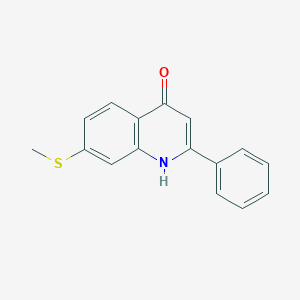 molecular formula C16H13NOS B11855968 4-Quinolinol, 7-(methylthio)-2-phenyl- CAS No. 825620-19-7