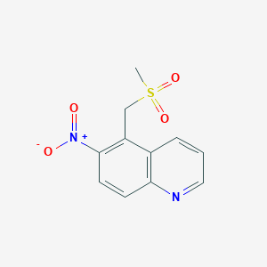 molecular formula C11H10N2O4S B11856046 5-((Methylsulfonyl)methyl)-6-nitroquinoline 