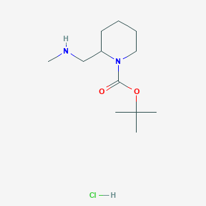 molecular formula C12H25ClN2O2 B11856087 tert-Butyl 2-((methylamino)methyl)piperidine-1-carboxylate hydrochloride 