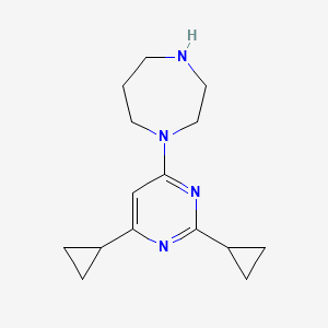molecular formula C15H22N4 B11856158 1-(2,6-Dicyclopropylpyrimidin-4-yl)-1,4-diazepane 