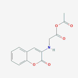 molecular formula C13H11NO5 B11856198 Acetic 2-((2-oxo-2H-chromen-3-yl)amino)acetic anhydride 