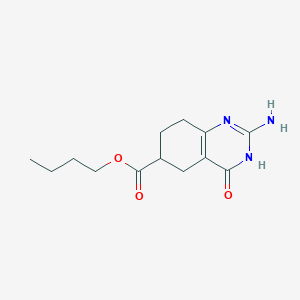 molecular formula C13H19N3O3 B11856217 Butyl 2-amino-4-oxo-1,4,5,6,7,8-hexahydroquinazoline-6-carboxylate CAS No. 5446-29-7