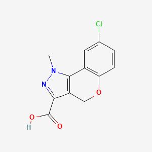 molecular formula C12H9ClN2O3 B11856265 8-Chloro-1-methyl-1,4-dihydrochromeno[4,3-c]pyrazole-3-carboxylic acid 