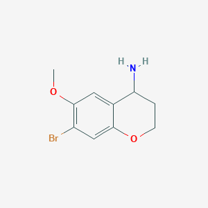 molecular formula C10H12BrNO2 B11856329 7-Bromo-6-methoxychroman-4-amine 