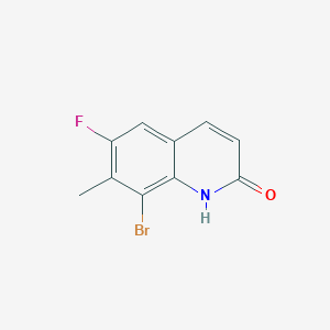 molecular formula C10H7BrFNO B11856354 8-Bromo-6-fluoro-7-methylquinolin-2(1H)-one 