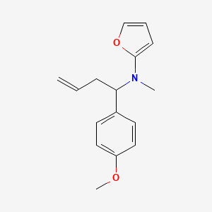 molecular formula C16H19NO2 B11856375 N-[1-(4-methoxyphenyl)but-3-enyl]-N-methylfuran-2-amine 