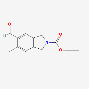 molecular formula C15H19NO3 B11856397 Tert-butyl 5-formyl-6-methylisoindoline-2-carboxylate 