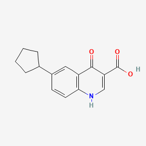 molecular formula C15H15NO3 B11856442 6-Cyclopentyl-4-hydroxyquinoline-3-carboxylic acid CAS No. 55376-68-6