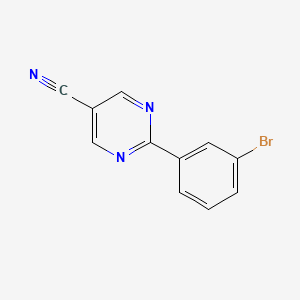 molecular formula C11H6BrN3 B11856505 2-(3-Bromophenyl)pyrimidine-5-carbonitrile CAS No. 1086393-80-7