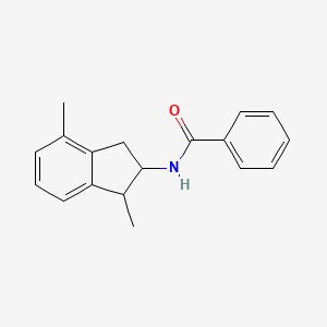 molecular formula C18H19NO B11856520 N-(1,4-Dimethyl-2,3-dihydro-1H-inden-2-yl)benzamide CAS No. 61957-47-9