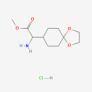 molecular formula C11H20ClNO4 B11856578 Methyl 2-amino-2-(1,4-dioxaspiro[4.5]decan-8-yl)acetate hydrochloride 