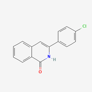 molecular formula C15H10ClNO B11856603 1(2H)-Isoquinolinone, 3-(4-chlorophenyl)- CAS No. 124394-22-5