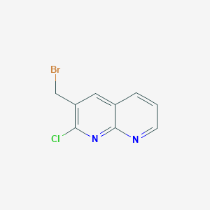 molecular formula C9H6BrClN2 B11856613 3-(Bromomethyl)-2-chloro-1,8-naphthyridine CAS No. 1126424-63-2