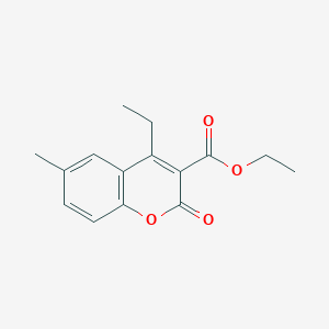 molecular formula C15H16O4 B11856649 Ethyl 4-ethyl-6-methyl-2-oxo-2H-chromene-3-carboxylate 