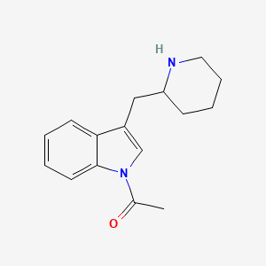 molecular formula C16H20N2O B11856693 1-(3-(Piperidin-2-ylmethyl)-1H-indol-1-yl)ethanone CAS No. 30701-36-1