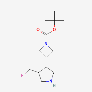 molecular formula C13H23FN2O2 B11856841 Tert-butyl 3-(4-(fluoromethyl)pyrrolidin-3-yl)azetidine-1-carboxylate 