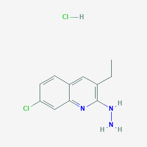 molecular formula C11H13Cl2N3 B11856852 7-Chloro-3-ethyl-2-hydrazinoquinoline hydrochloride CAS No. 1171088-98-4