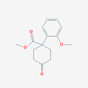 molecular formula C15H18O4 B11856887 Methyl 1-(2-Methoxyphenyl)-4-oxocyclohexanecarboxylate 