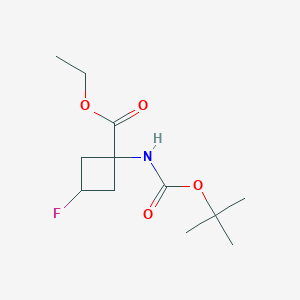 molecular formula C12H20FNO4 B11856916 Ethyl 1-(Boc-amino)-3-fluorocyclobutanecarboxylate 