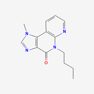 molecular formula C14H16N4O B11856951 5-Butyl-1-methyl-1H-imidazo(4,5-c)(1,8)naphthyridin-4(5H)-one CAS No. 139482-11-4