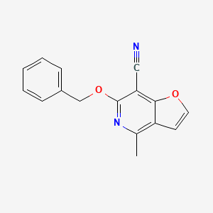 molecular formula C16H12N2O2 B11856982 6-(Benzyloxy)-4-methylfuro[3,2-c]pyridine-7-carbonitrile 