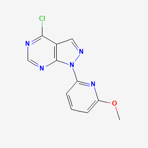molecular formula C11H8ClN5O B11857001 4-Chloro-1-(6-methoxypyridin-2-yl)-1H-pyrazolo[3,4-d]pyrimidine CAS No. 650637-96-0