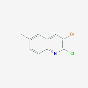 molecular formula C10H7BrClN B11857013 3-Bromo-2-chloro-6-methylquinoline 