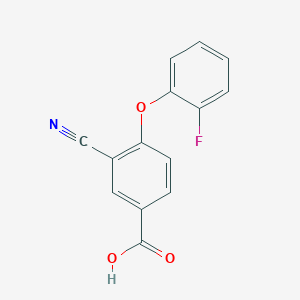 molecular formula C14H8FNO3 B11857028 3-Cyano-4-(2-fluorophenoxy)benzoic acid CAS No. 1056952-13-6