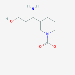 molecular formula C13H26N2O3 B11857184 tert-Butyl 3-(1-amino-3-hydroxypropyl)piperidine-1-carboxylate 