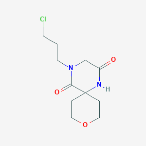 molecular formula C11H17ClN2O3 B11857326 4-(3-Chloropropyl)-9-oxa-1,4-diazaspiro[5.5]undecane-2,5-dione 