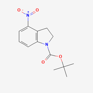 molecular formula C13H16N2O4 B11857327 tert-Butyl 4-nitroindoline-1-carboxylate 
