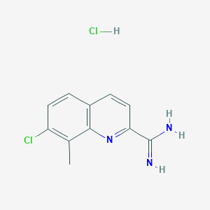 molecular formula C11H11Cl2N3 B11857349 7-Chloro-8-methylquinoline-2-carboximidamide hydrochloride CAS No. 1179360-89-4