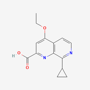 molecular formula C14H14N2O3 B11857382 8-cyclopropyl-4-ethoxy-1,7-Naphthyridine-2-carboxylic acid CAS No. 921761-02-6